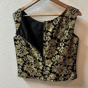 VTG gold and black lame top sleeveless